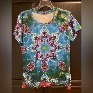 Sz XL Ink Burn multi color women’s running shirt